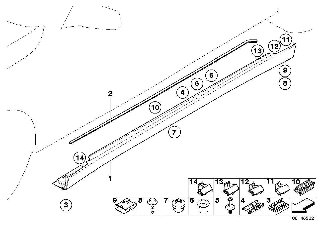 Genuine BMW 51717148546 E65 Door Sill Cover, Primed Right (Inc. 740i, 745d & Alpina B7) | ML Performance UK Car Parts