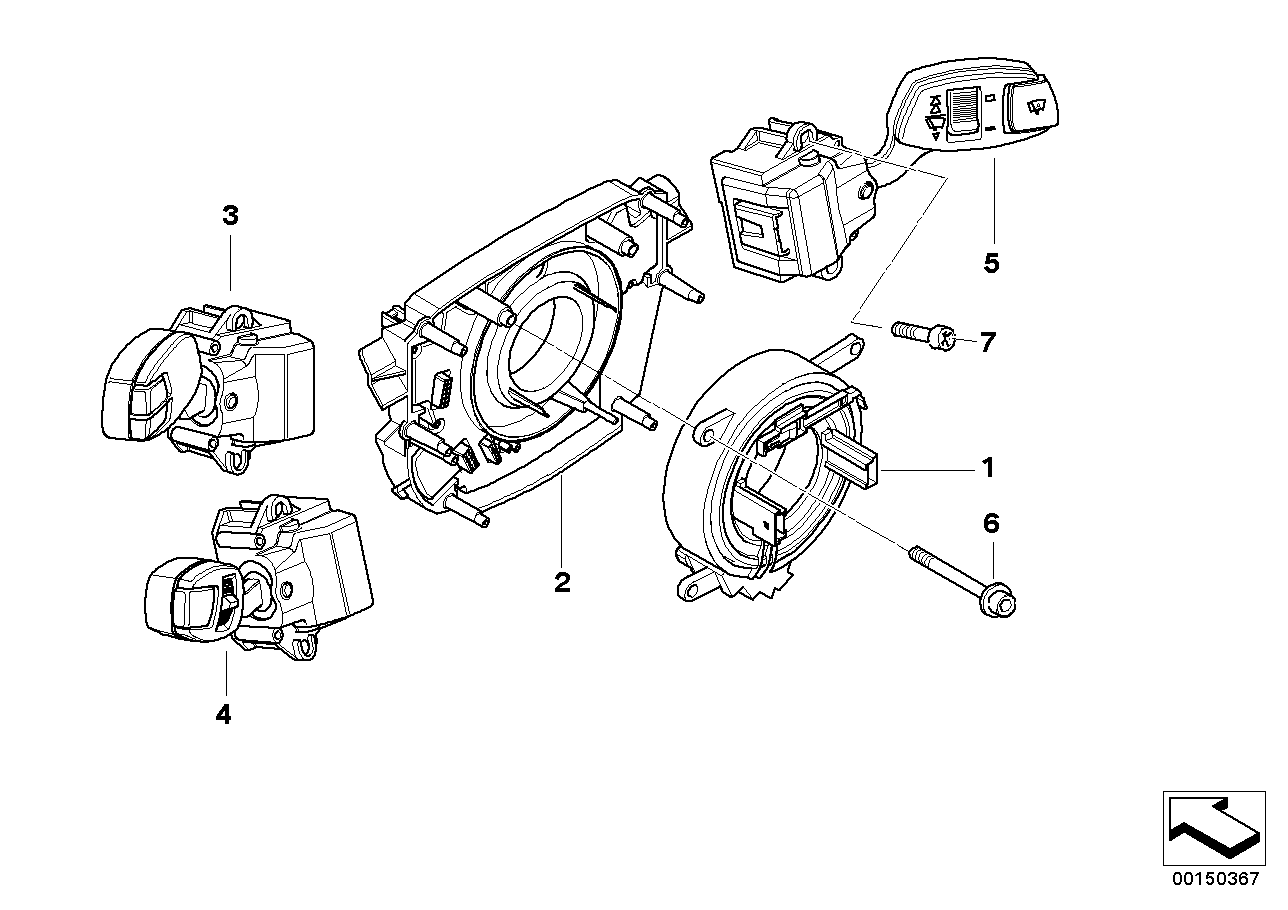 Genuine BMW 61319204503 E64 E63 E60 Switch Unit Steering Column (Inc. M5, 535i & 525xd) | ML Performance UK Car Parts