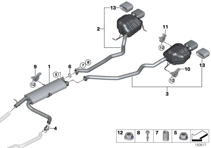 Genuine BMW 18107525112 E53 Rear Muffler Right (Inc. X5 4.4i) | ML Performance UK Car Parts