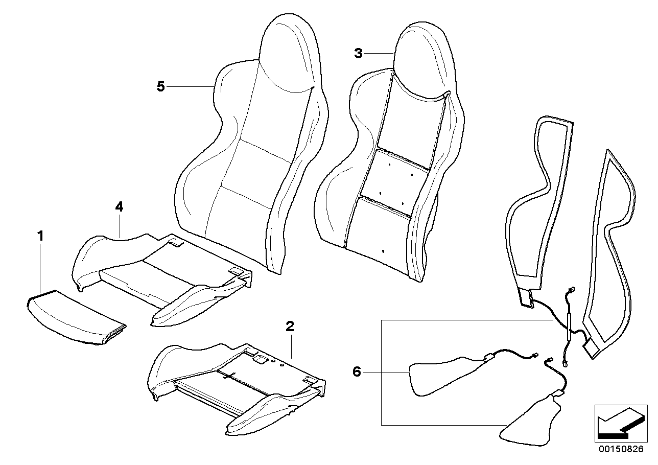 Genuine BMW 52107906611 E85 E86 Seat Cover Leather Left CARAMEL (Inc. Z4 2.5si, Z4 3.0i & Z4 2.2i) | ML Performance UK Car Parts