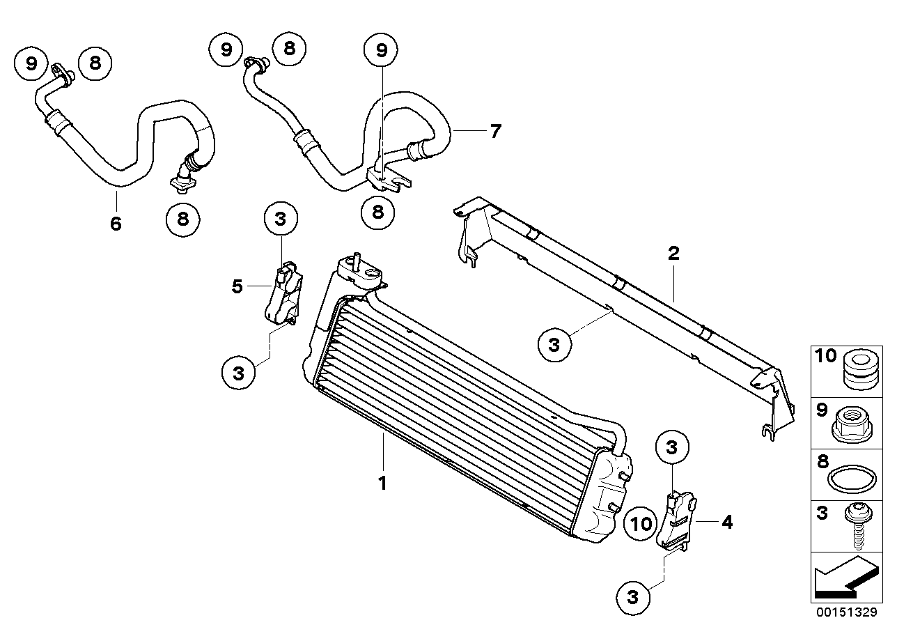 Genuine BMW 17222282684 E64 E61 E60 Lateral Body Part, Engine-Oil Cooler (Inc. M5) | ML Performance UK Car Parts