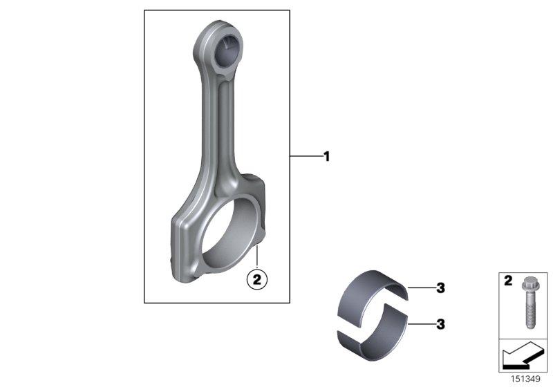 Genuine BMW 11249894656 R56 Set Connecting Rod L=139,29MM (Inc. One, One Eco & One Eco 55kW) | ML Performance UK Car Parts