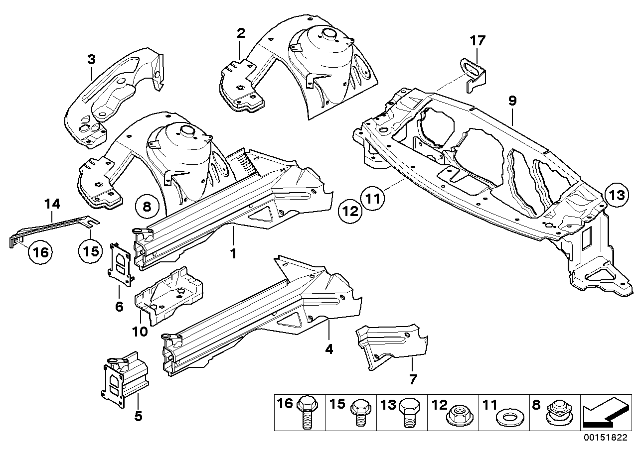 Genuine BMW 41117064605 E85 E86 Section Of Left Engine Support (Inc. Z4) | ML Performance UK Car Parts