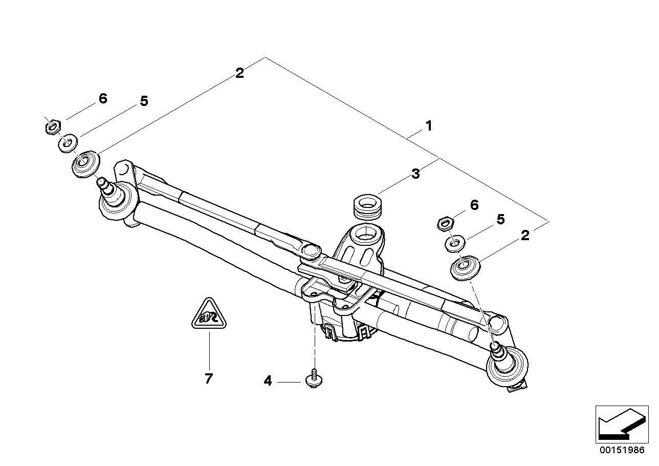 Genuine BMW 61617051669 E83 Linkage For Wiper System With Motor (Inc. X3) | ML Performance UK Car Parts