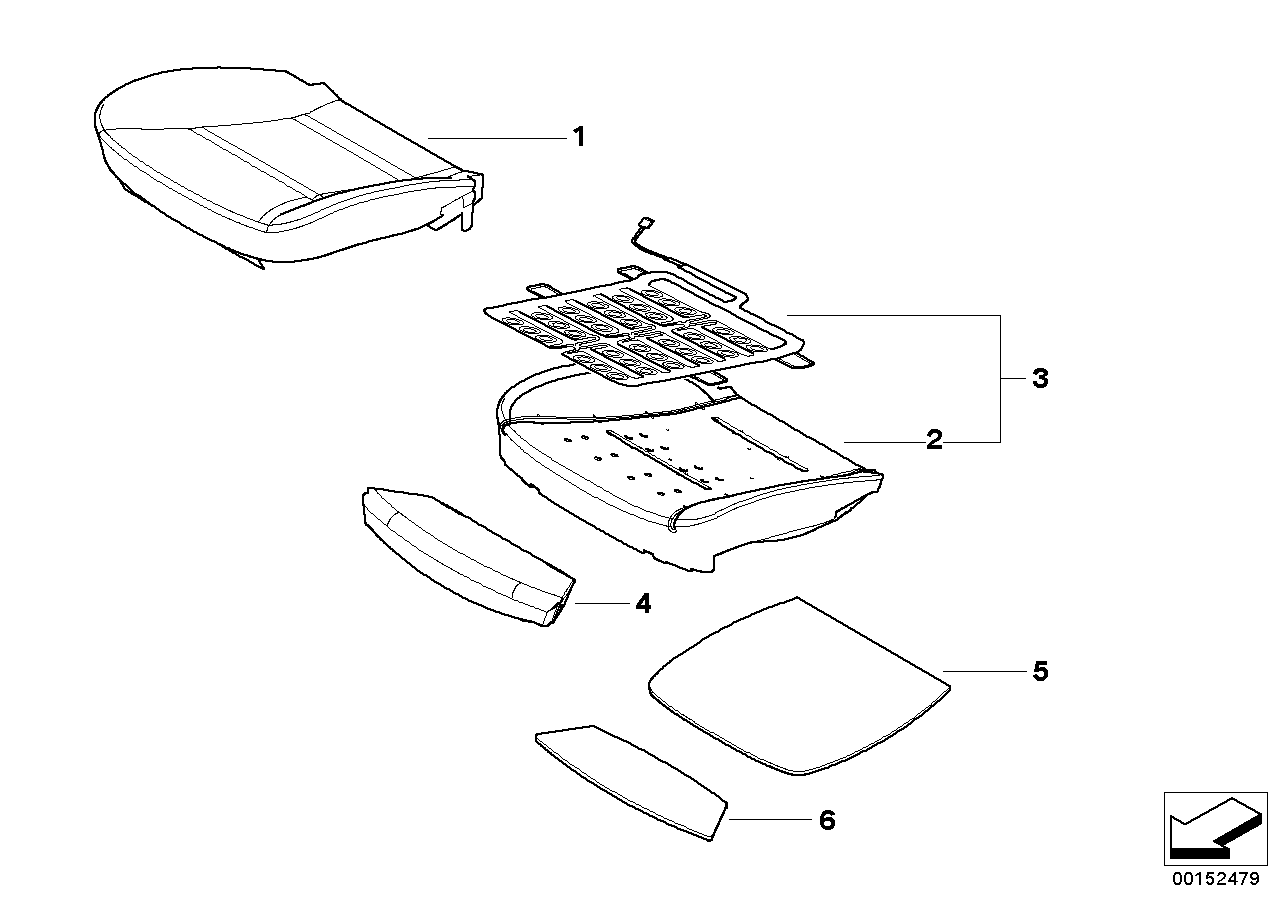 Genuine BMW 52109142348 E60 E61 Basic Seat Upholstery, Right OC3 (Inc. 530i, 525xi & 530xi) | ML Performance UK Car Parts