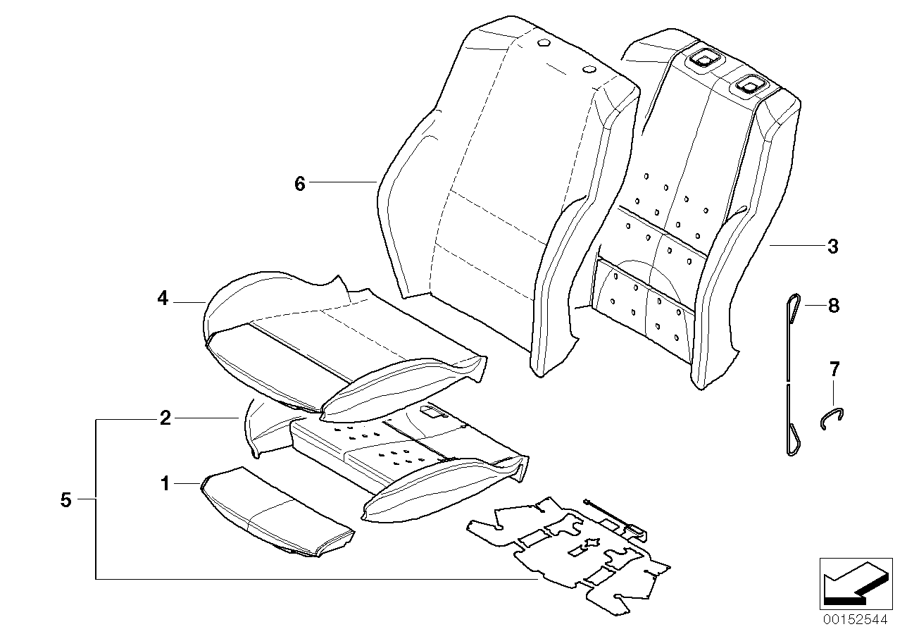 Genuine BMW 52203410492 E83 Seat Cover Leather Left GRAU (Inc. X3) | ML Performance UK Car Parts