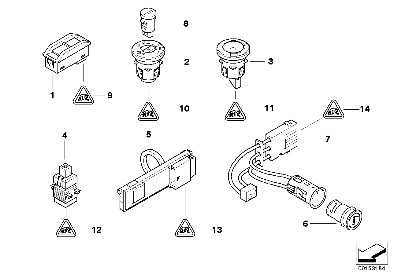 Genuine BMW 61316940457 E85 Airbag-Off Indicator (Inc. Z4 2.5i, Z4 3.0i & Z4 2.2i) | ML Performance UK Car Parts