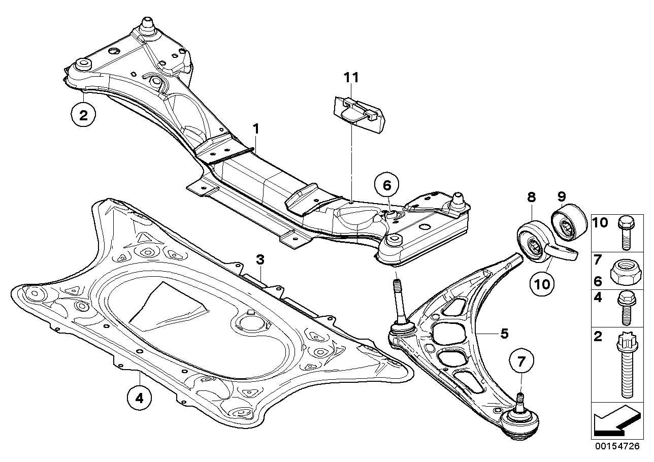 Genuine BMW 31107836862 E85 E86 Wishbone Bracket With Rubber Mount Left (Inc. Z4 M3.2) | ML Performance UK Car Parts