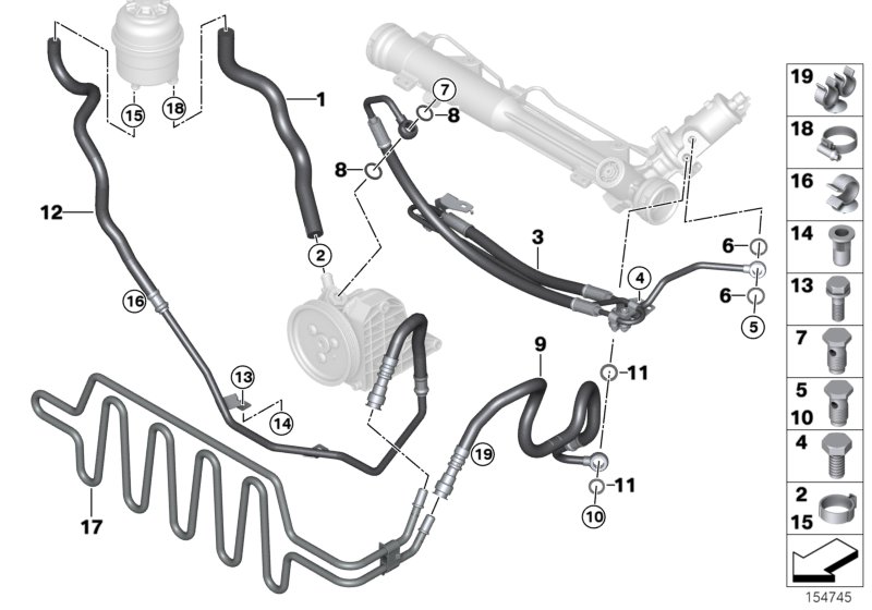 Genuine BMW 17217795456 E91 E92 Power Steering Loop (Inc. 325d, 330xd & 330d) | ML Performance UK Car Parts