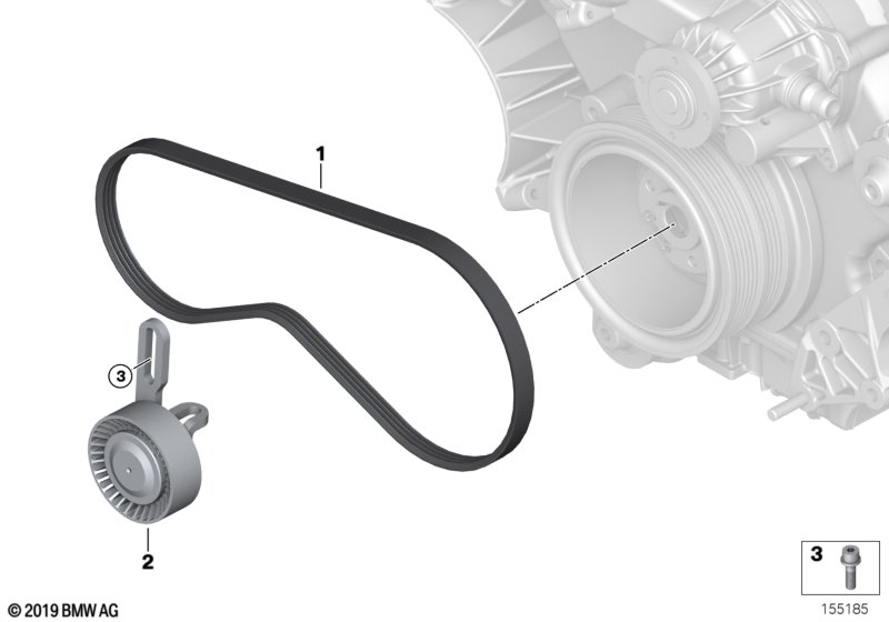 Genuine BMW 11287546163 E70 Belt Tensioner (Inc. X5 4.8i) | ML Performance UK Car Parts