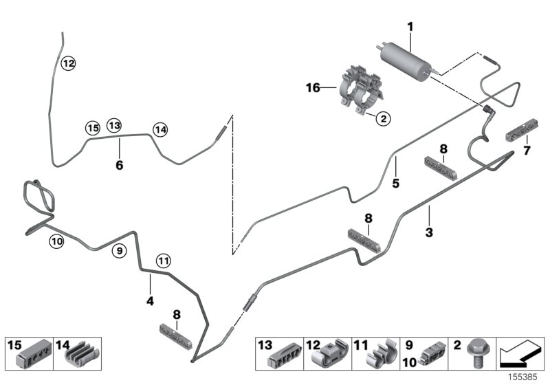 Genuine BMW 16127175085 E53 Rear Fuel Feed Line II (Inc. X5) | ML Performance UK Car Parts