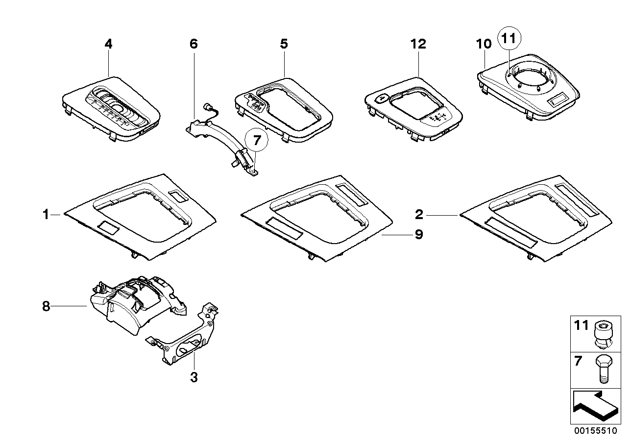 Genuine BMW 51167060677 E46 Preselect.Lever Cover F Steptronic 5.GANG (Inc. 325xi, 330i & 325i) | ML Performance UK Car Parts