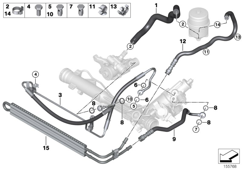 Genuine BMW 32416780586 E90 E91 E88 Return Pipe, Active Steering (Inc. 335is, 335i & 135i) | ML Performance UK Car Parts