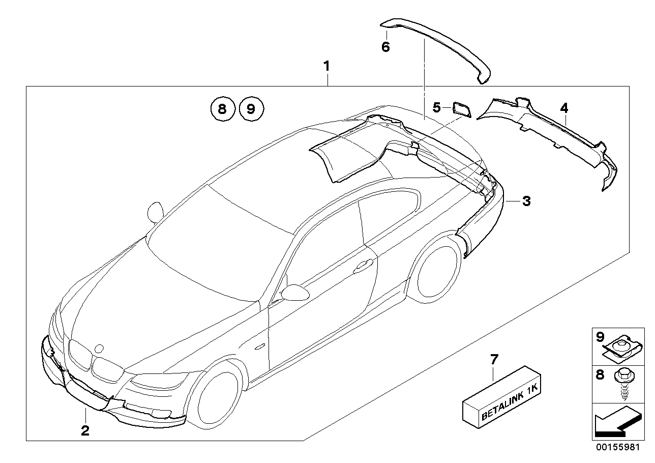 Genuine BMW 51120415359 E93 E92 Rear Trim Piece, Aerodynamics (Inc. 318i, 320xd & 325i) | ML Performance UK Car Parts