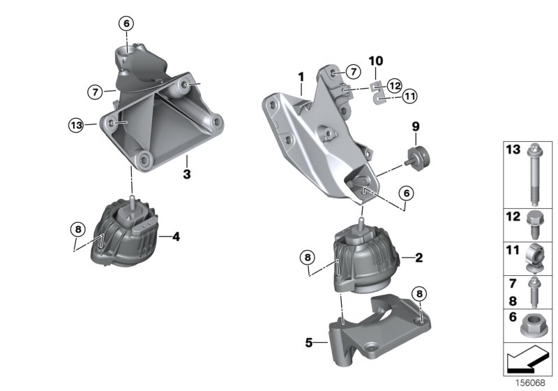 Genuine BMW 22116776286 E63 E60 E64 Complete Right Engine Support (Inc. 525i, 630i & 530i) | ML Performance UK Car Parts