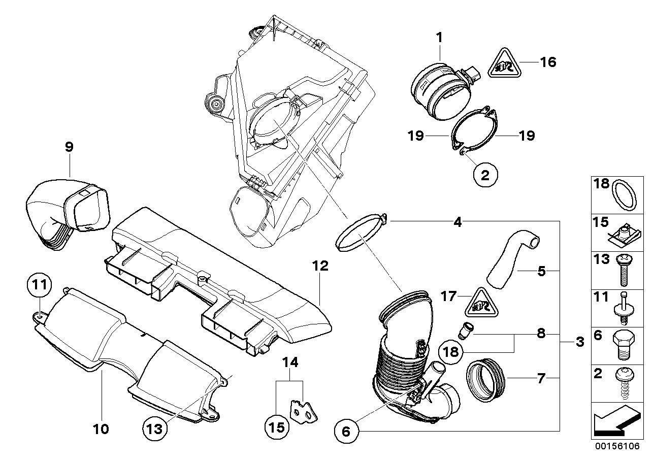 Genuine BMW 13717807266 E64 E92 E60 Bracket, Filtered Air Pipe (Inc. 635d) | ML Performance UK Car Parts