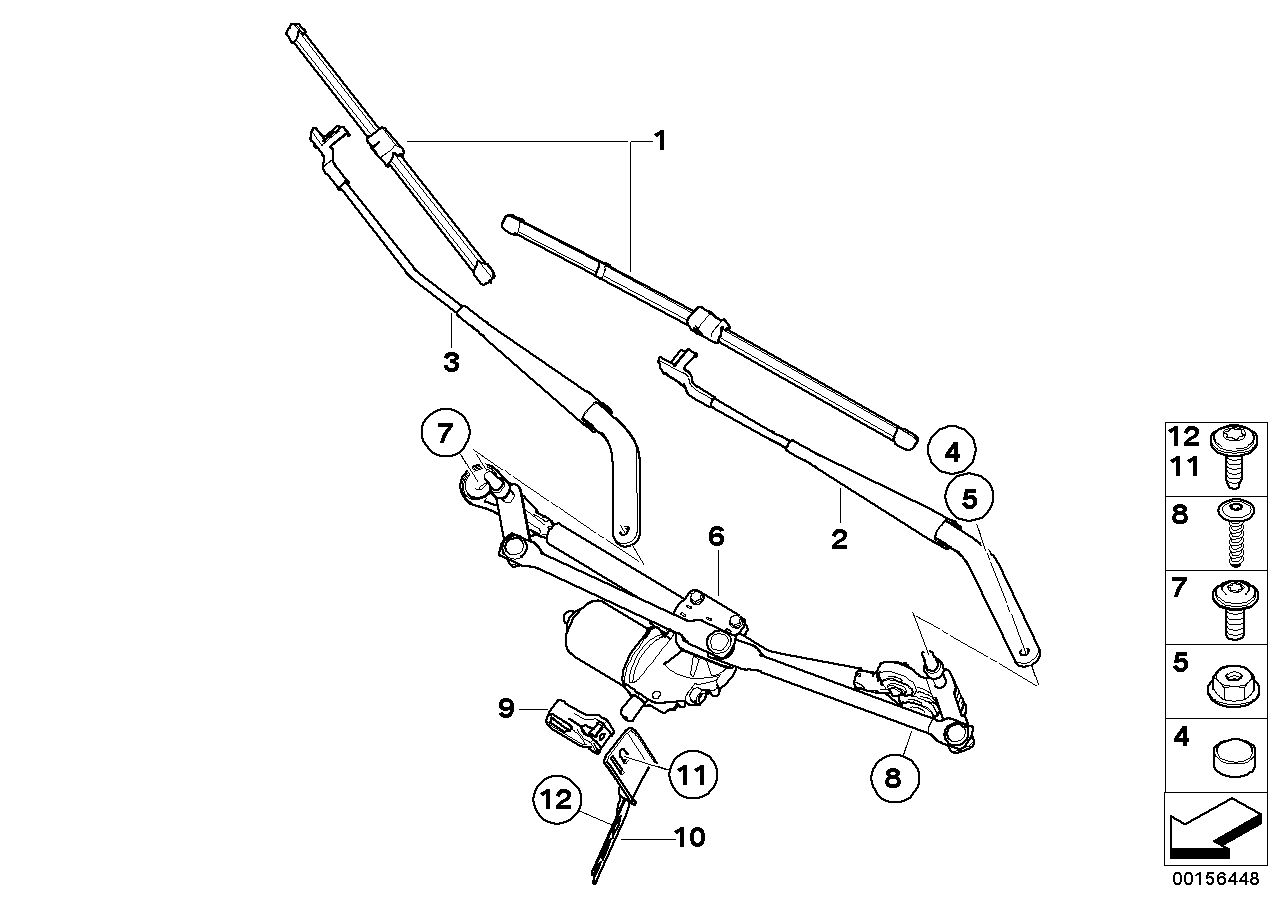 Genuine BMW 61617200510 E70 E71 Wiper System, Complete (Inc. X6 35iX, X5 3.0si & X5 M50dX) | ML Performance UK Car Parts