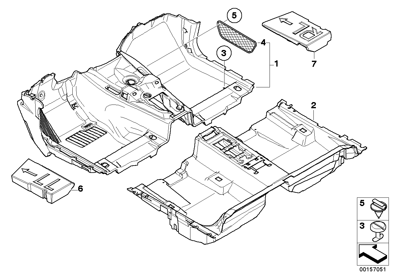 Genuine BMW 51477051376 E83 Foam Insert Footwell Front Right (Inc. X3) | ML Performance UK Car Parts