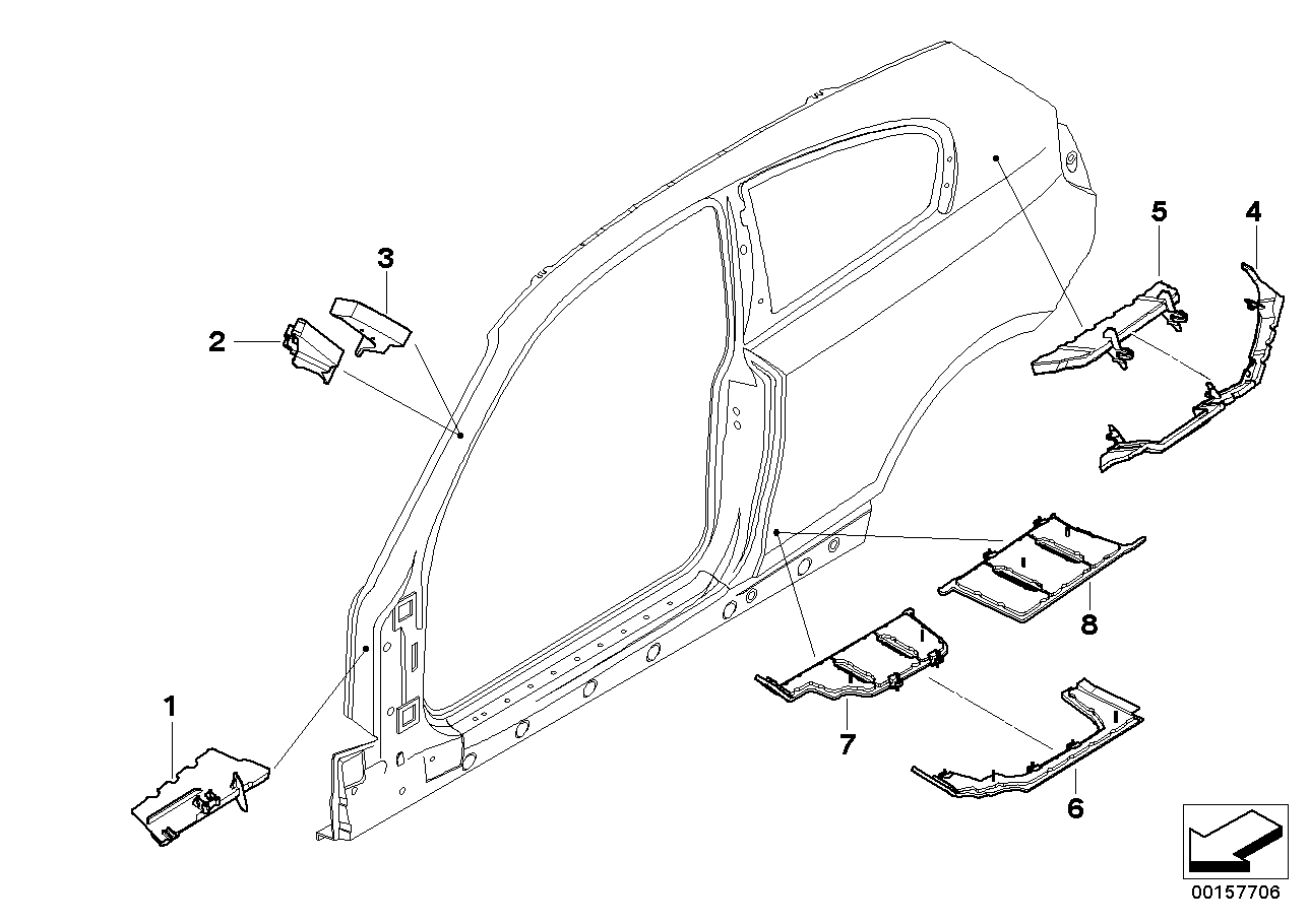 Genuine BMW 41217062217 E81 E82 Molded Part, B-Pillar, Rear (Inc. 120d, 135i & 118i) | ML Performance UK Car Parts