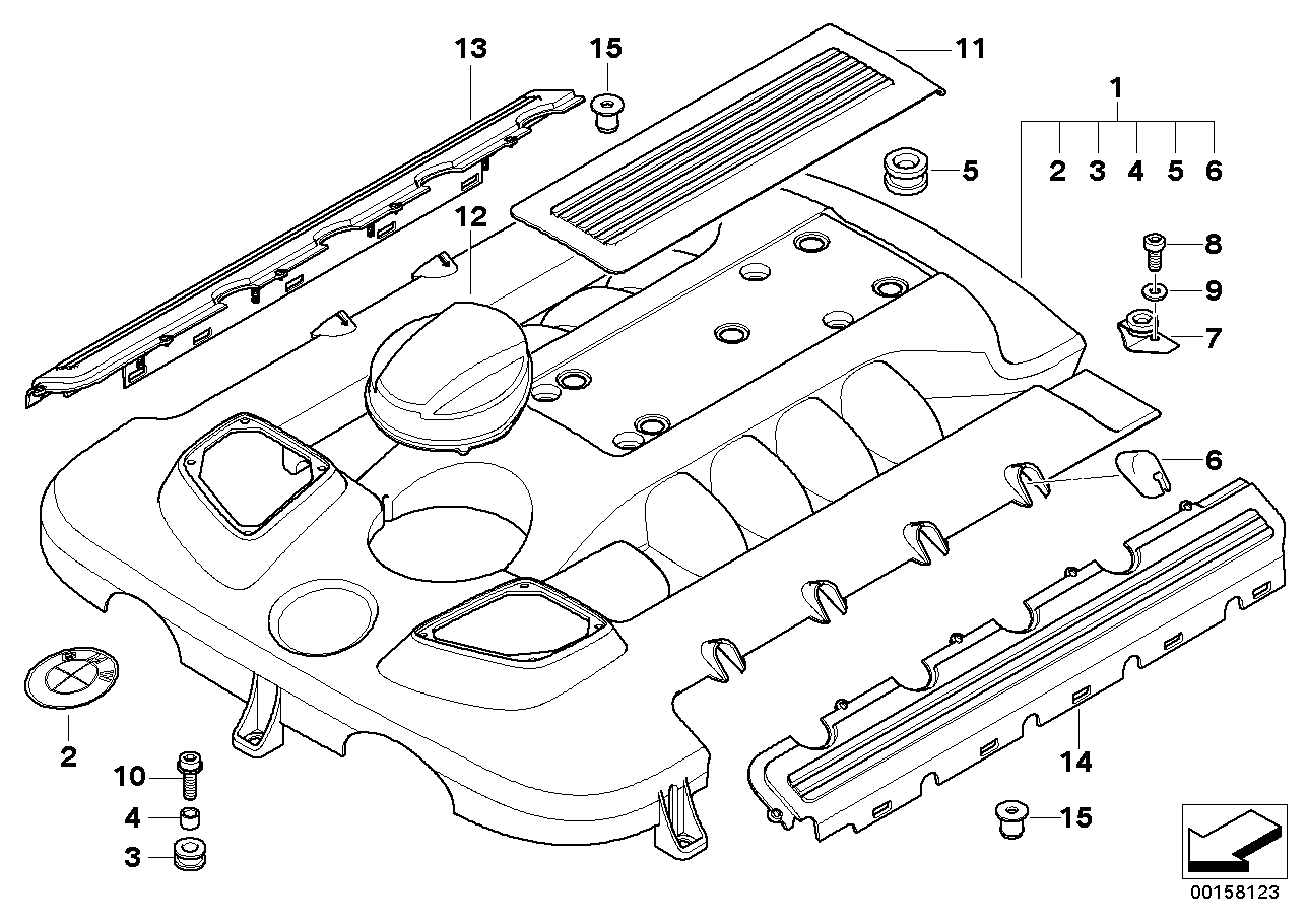 Genuine BMW 11142248500 E38 E65 Covering Center (Inc. 740d) | ML Performance UK Car Parts