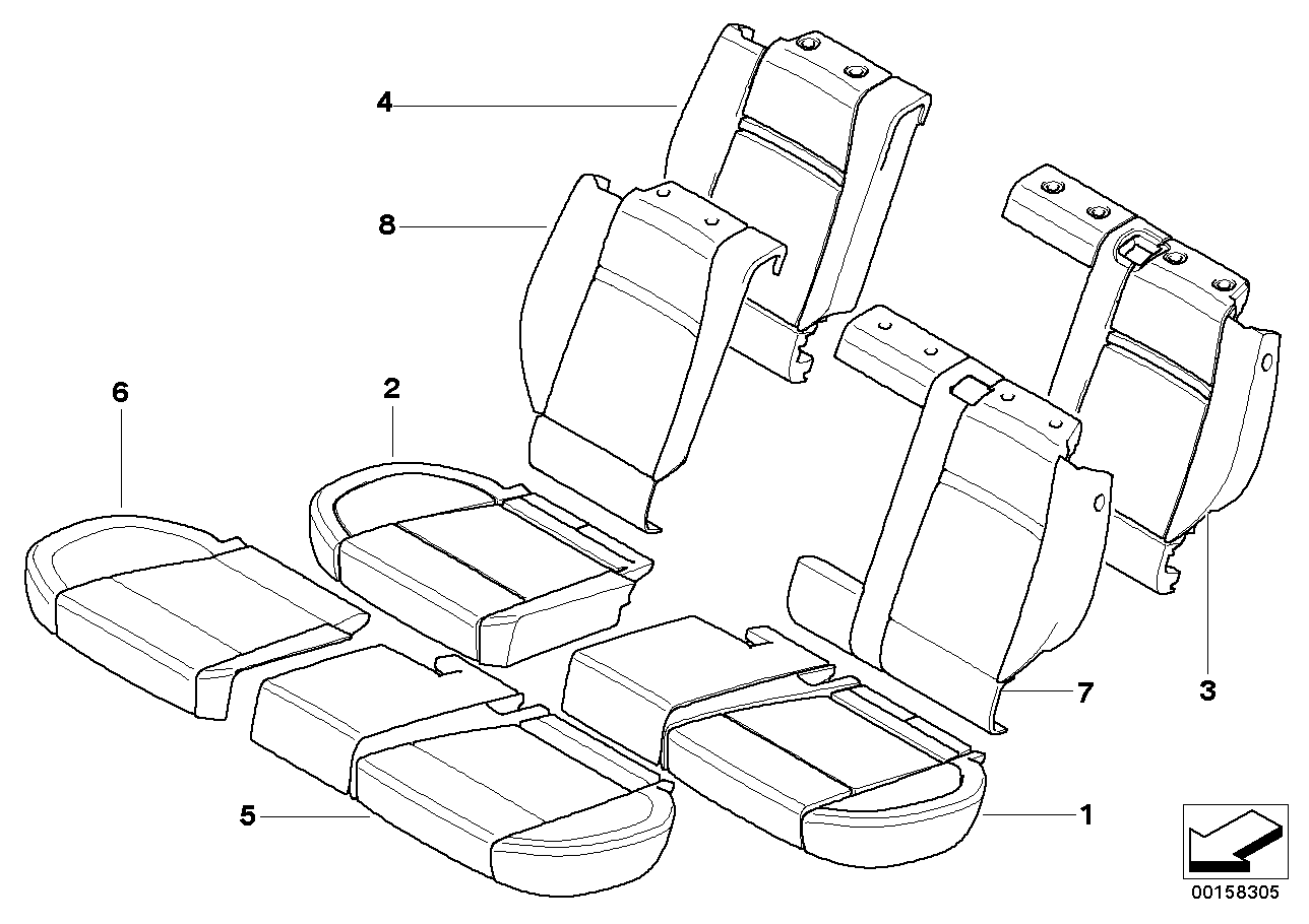 Genuine BMW 52207252981 E70 Cover Backrest Leather Right ZIMTBRAUN (Inc. X5) | ML Performance UK Car Parts