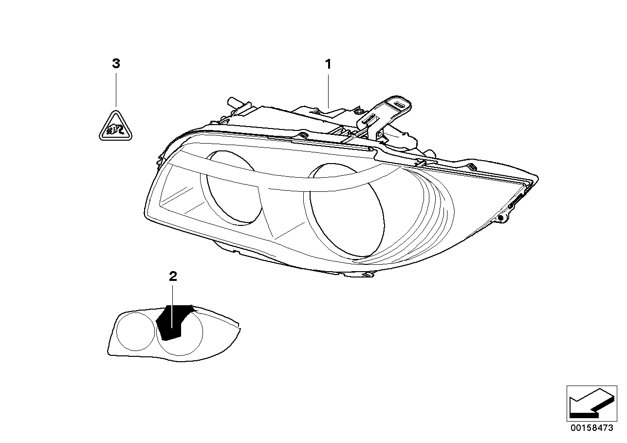 Genuine BMW 63127164931 E82 E88 Ahl-Xenon Headlight, Left (Inc. 128i & 135i) | ML Performance UK Car Parts