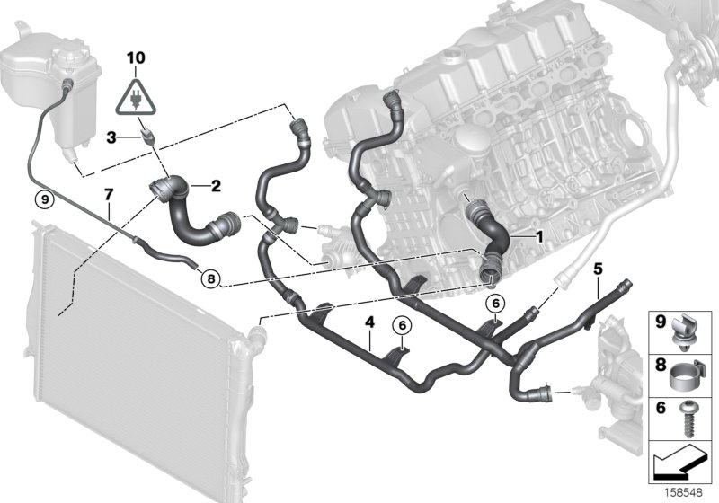 Genuine BMW 17127527131 E92 E90 E91 Line, Heater Return - Thermostat Expansion tank (Inc. X1 25iX, 325xi & 330xi) | ML Performance UK Car Parts