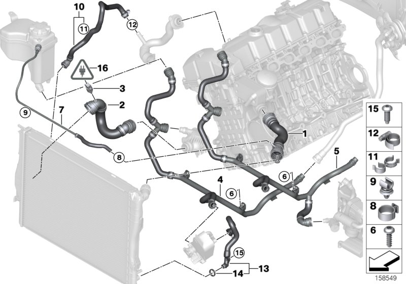 Genuine BMW 17127525870 E91 E92 E90 Line, Heater Return - Thermostat Expansion tank-transmission oil cooler (Inc. 325xi, 330xi & X1 25iX) | ML Performance UK Car Parts