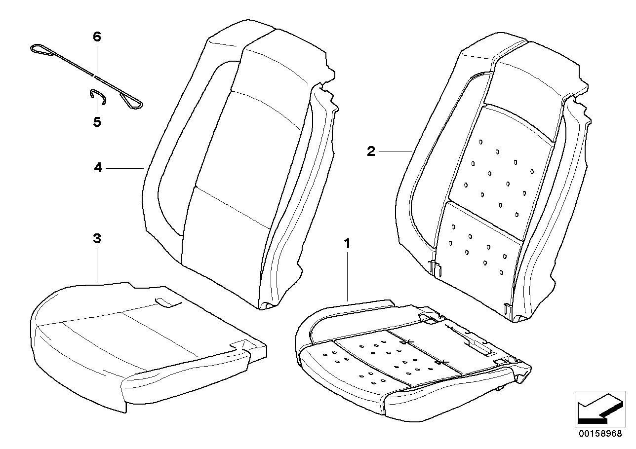 Genuine BMW 52107253764 E93 Cover Backrest Leather Right JADEGRAU (Inc. 325d, 318i & 330i) | ML Performance UK Car Parts