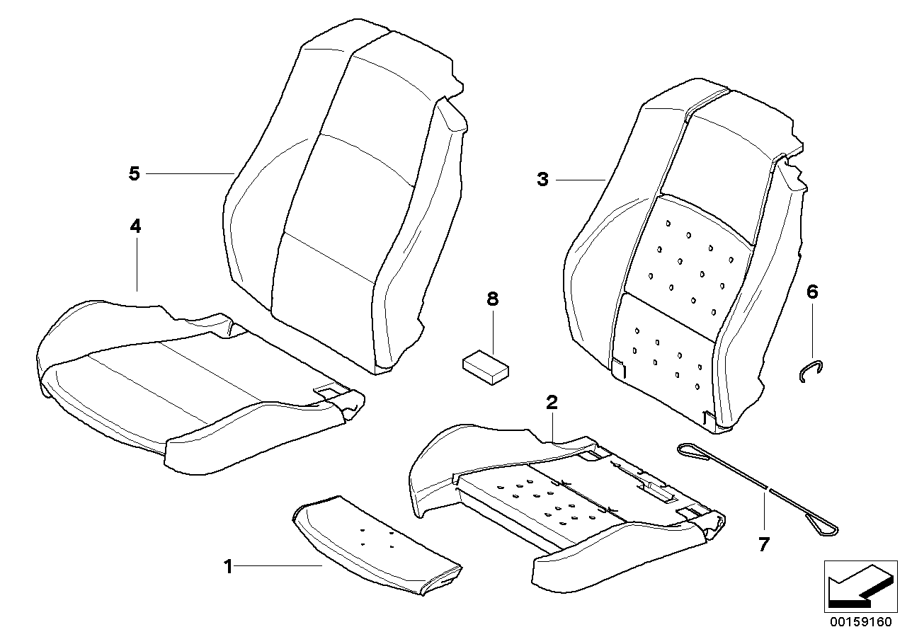 Genuine BMW 52107843104 E93 Cover, Sport Seat, Fabric, Right ANTHRAZIT (Inc. 330d, 320i & 325i) | ML Performance UK Car Parts