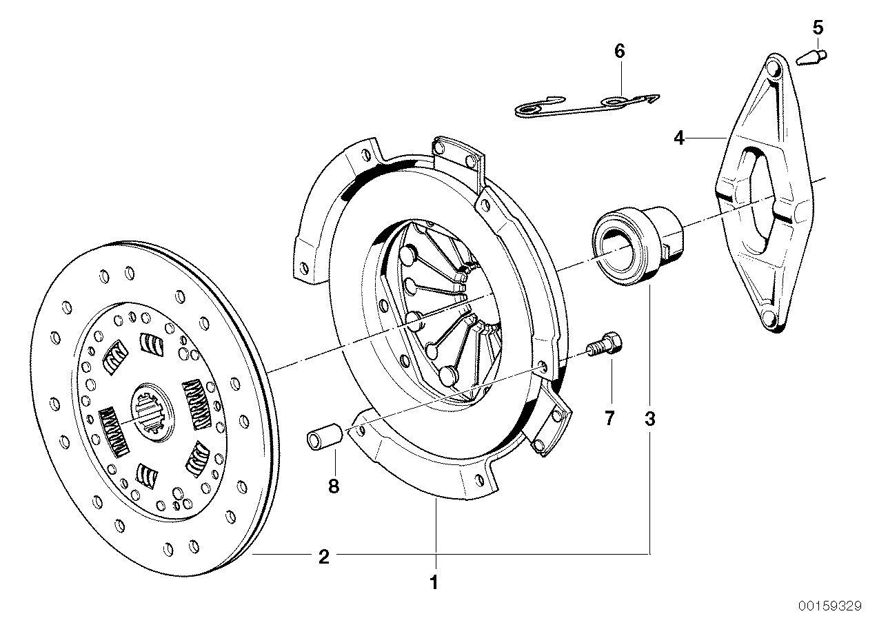 Genuine BMW 21211223102 E30 E34 Set Exch-Clutch Parts Asbestos-Free D=228mm (Inc. 325i, Z1 & 320i) | ML Performance UK Car Parts