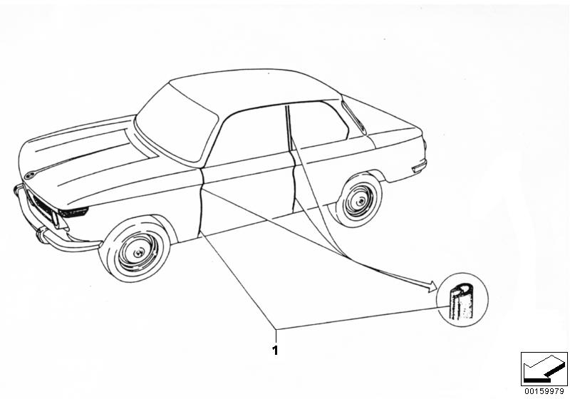 Genuine BMW 51711801810 Edge Protection 1035mm (Inc. 2002ti) | ML Performance UK Car Parts