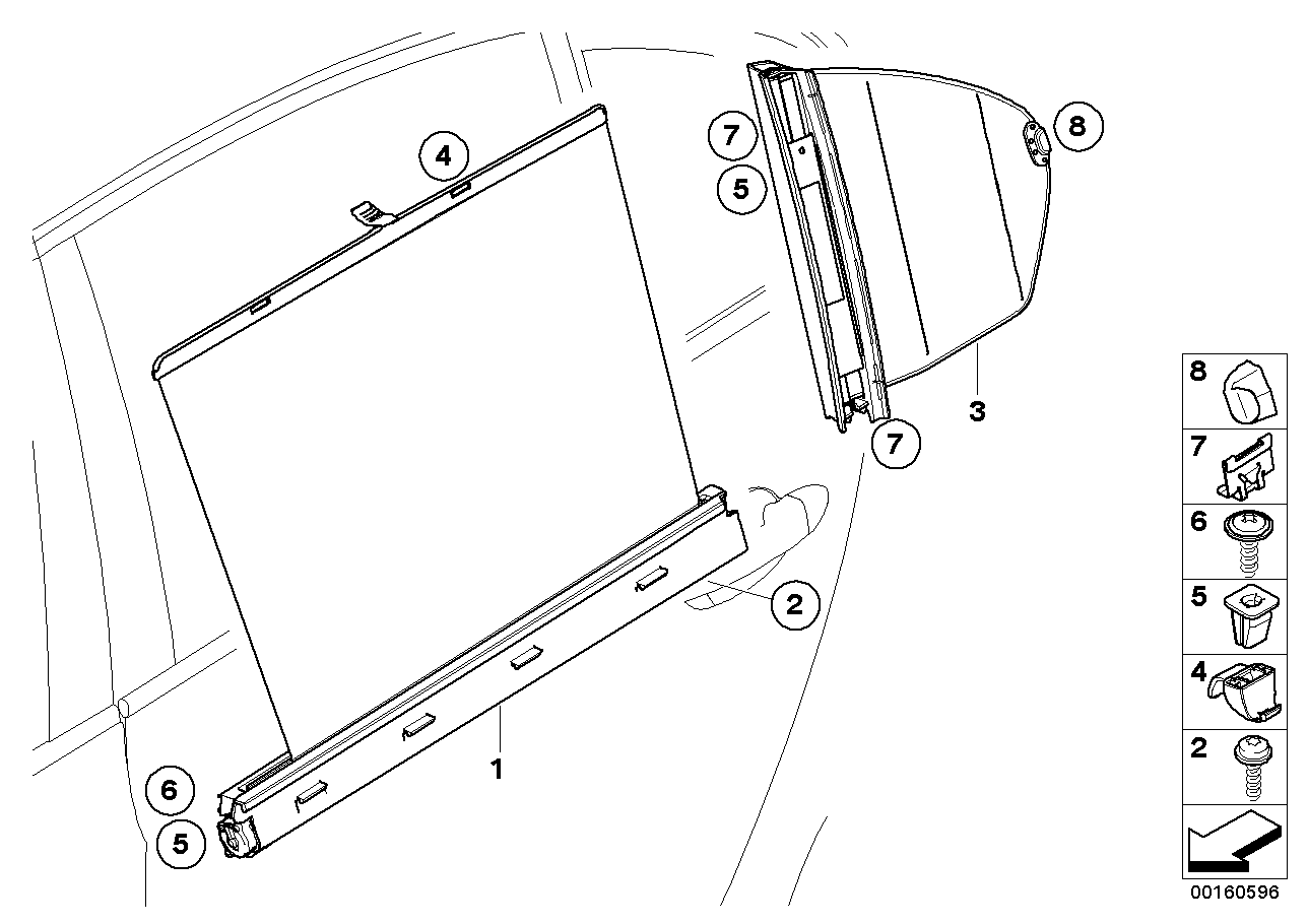 Genuine BMW 51356984642 E61 Sun Blind, Triangular Window Right (Inc. 520i, 535d & 535xi) | ML Performance UK Car Parts