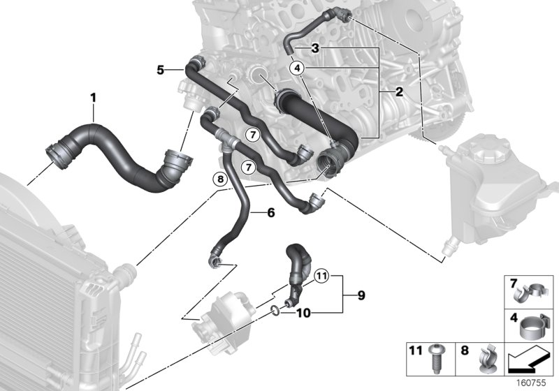 Genuine BMW 17117521066 E90 E91 E82 Hose, Engine Oil Cooler (Inc. 320xd, 123d & 320d) | ML Performance UK Car Parts