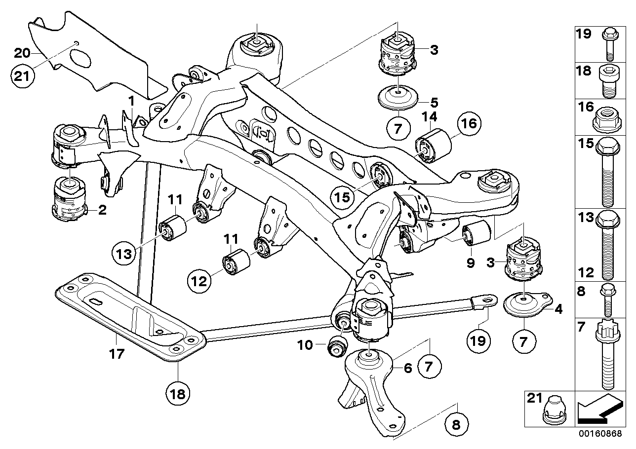 Genuine BMW 33316783713 E82 E87 E92 Rear Axle Carrier (Inc. 120i, 328xi & 118d) | ML Performance UK Car Parts