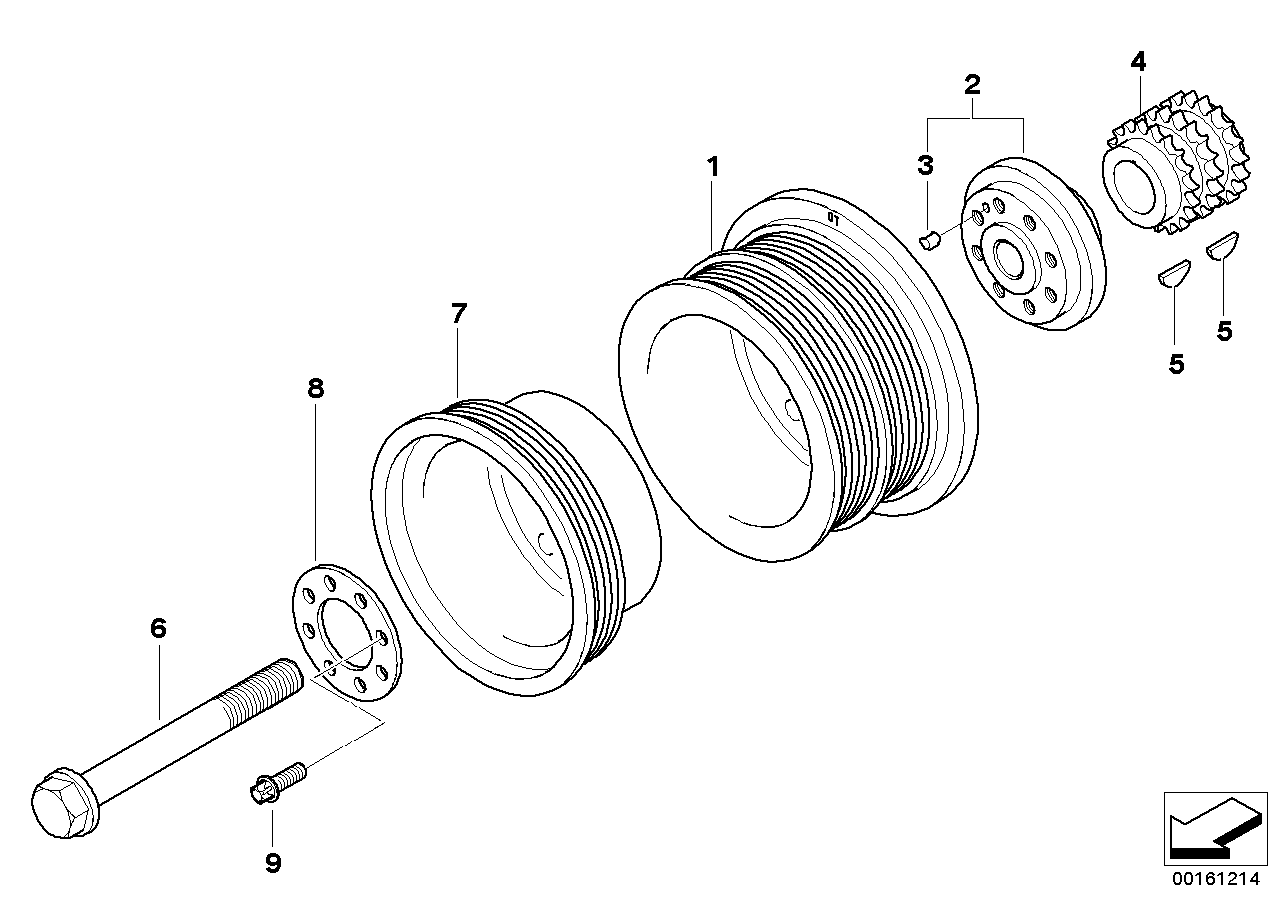 Genuine BMW 11287966206 E65 Pulley (Inc. Alpina B7) | ML Performance UK Car Parts