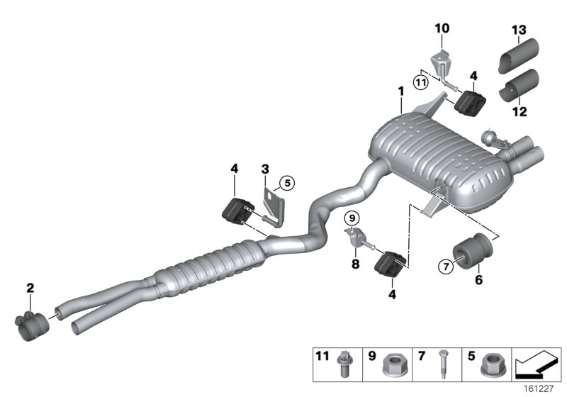 Genuine BMW 18307573343 E93 E92 Exhaust System, Rear (Inc. 328i & 328xi) | ML Performance UK Car Parts