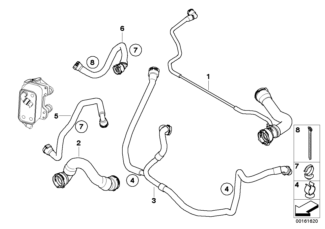 Genuine BMW 17127560974 E60 E61 Coolant Hose (Inc. 535i & 535xi) | ML Performance UK Car Parts