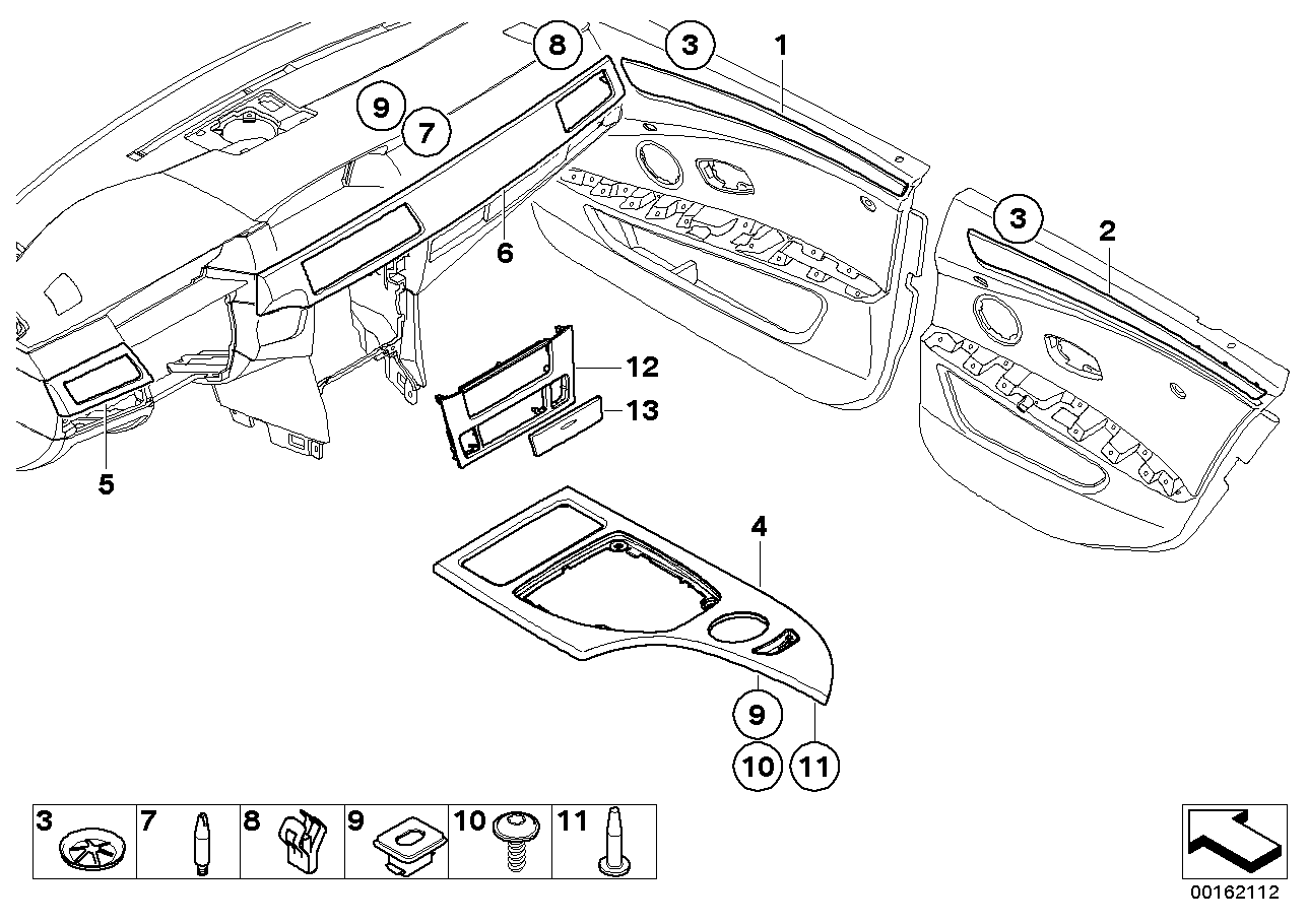 Genuine BMW 51418044508 E60 E61 Decor Strip, Alu, Right Front Door PENTAN (Inc. M5, 528i & 520i) | ML Performance UK Car Parts