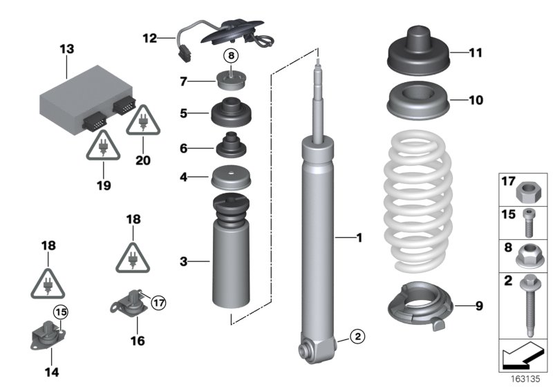 Genuine BMW 33522284317 E93 Shock Absorber, Rear (Inc. M3) | ML Performance UK Car Parts