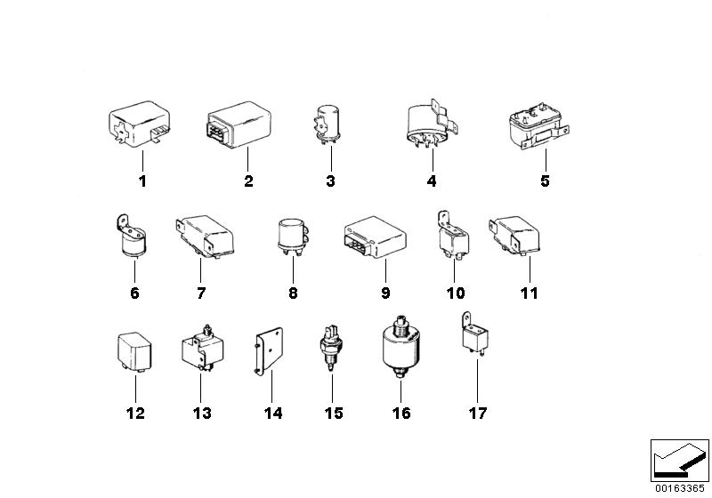 Genuine BMW 61311373588 E12 Mini-Relay (Inc. 525, 630CS & 3.0CSiL) | ML Performance UK Car Parts