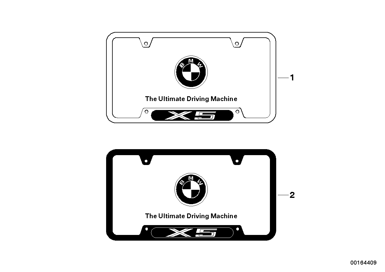 Genuine BMW 82120418629 E53 E70 License Plate Frame POL/CHR X5 (Inc. X5 4.8is, X5 4.4i & X5 4.8i) | ML Performance UK Car Parts