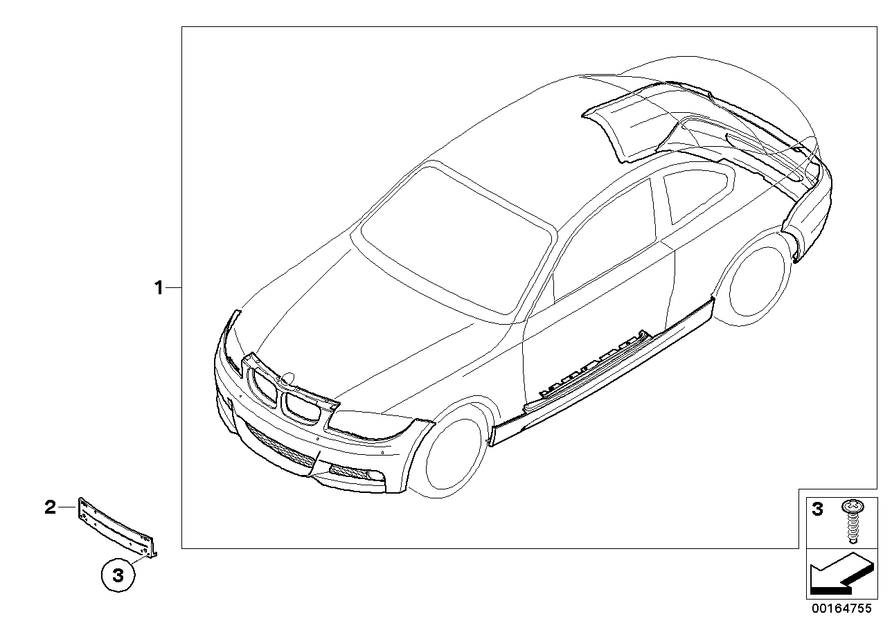 Genuine BMW 51117896726 E82 E88 Base, Licence Plate Primed -M- (Inc. 120d, 118d & 118i) | ML Performance UK Car Parts