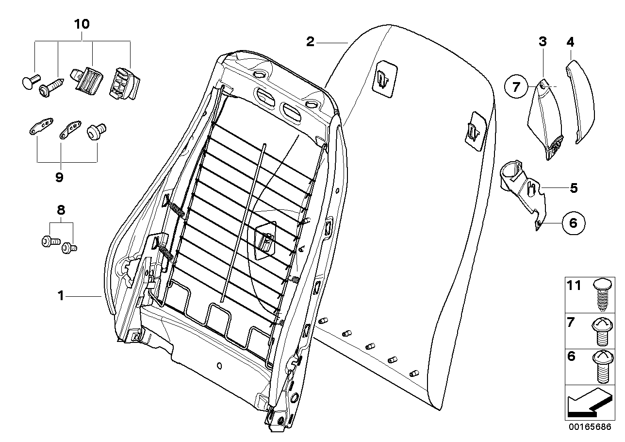 Genuine BMW 52107053849 E85 E86 Counter-Plate For Seat Belt Guide, Left (Inc. Z4 2.2i) | ML Performance UK Car Parts