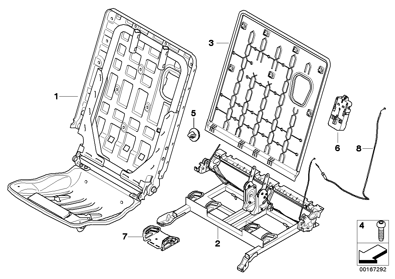 Genuine BMW 52307156161 E70 F15 Assembly Frame For Rear Seat (Inc. X5) | ML Performance UK Car Parts