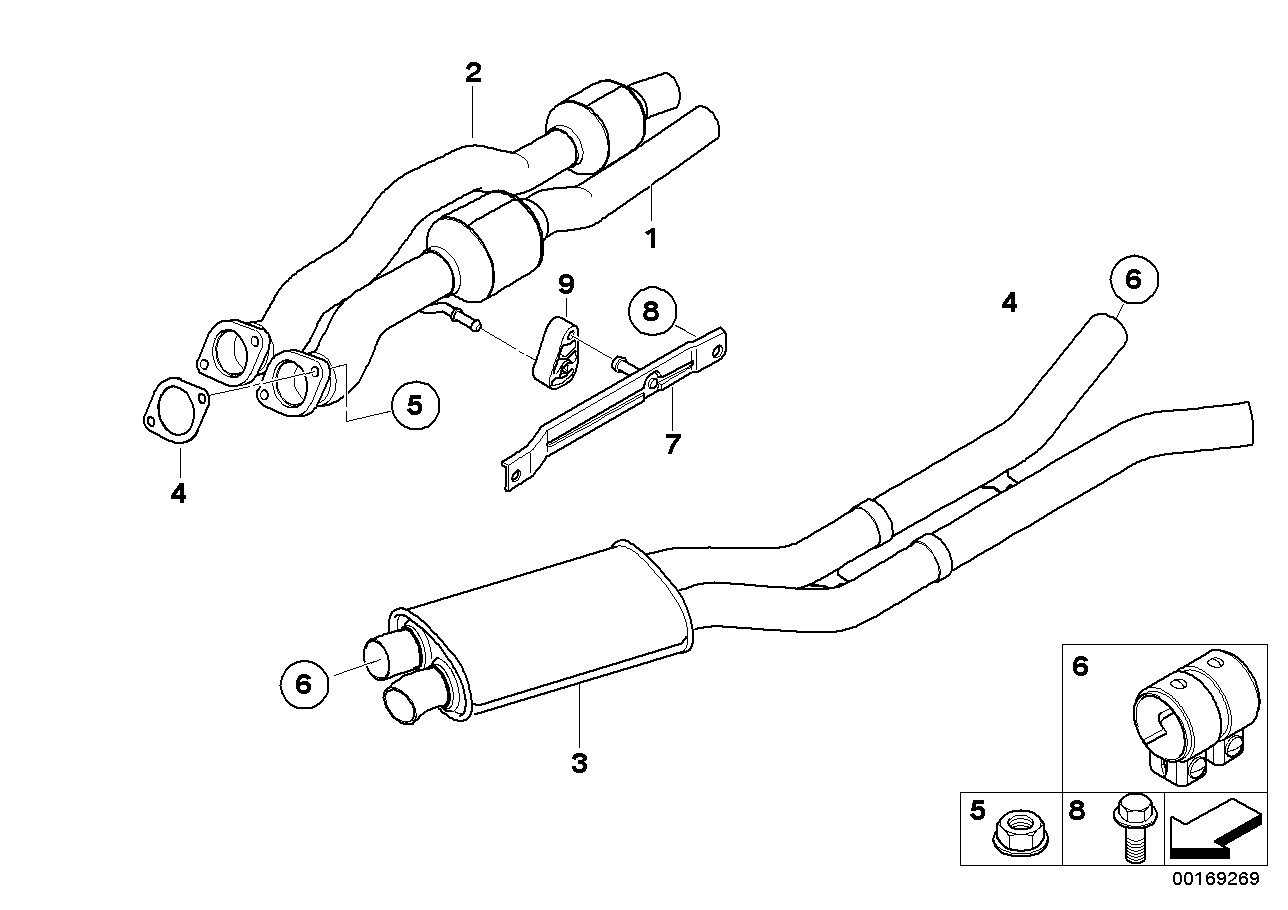 Genuine BMW 18307576341 E71 Center Muffler (Inc. X6 35iX) | ML Performance UK Car Parts