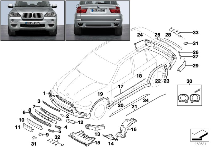 Genuine BMW 51718046302 E70 Wheel Arch Cover, Front Section, Rgt Frt M (Inc. X5 3.0si) | ML Performance UK Car Parts