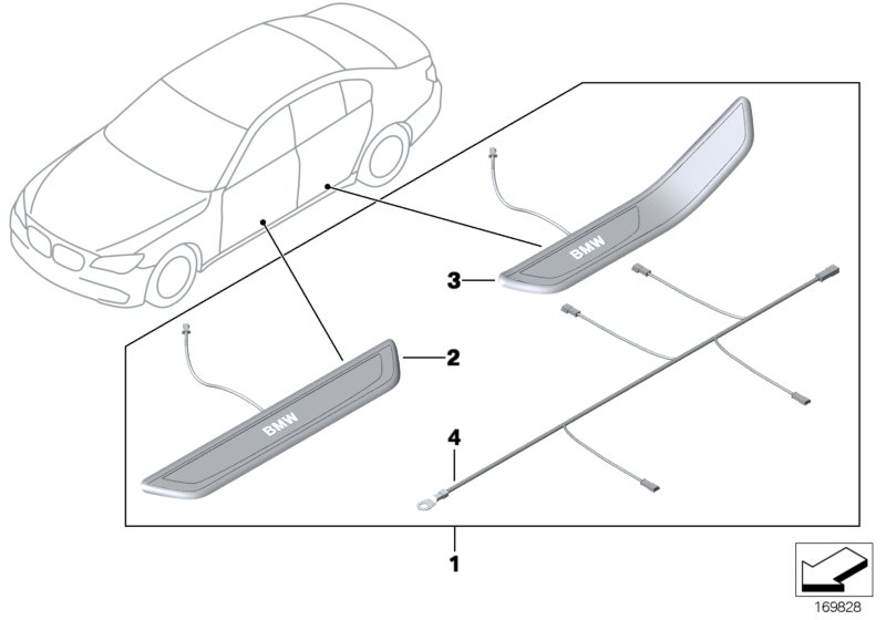 Genuine BMW 51477181015 TriCover For Door Sill, Lighted, Front (Inc. 730Ld, 750iX & 750LiS) | ML Performance UK Car Parts