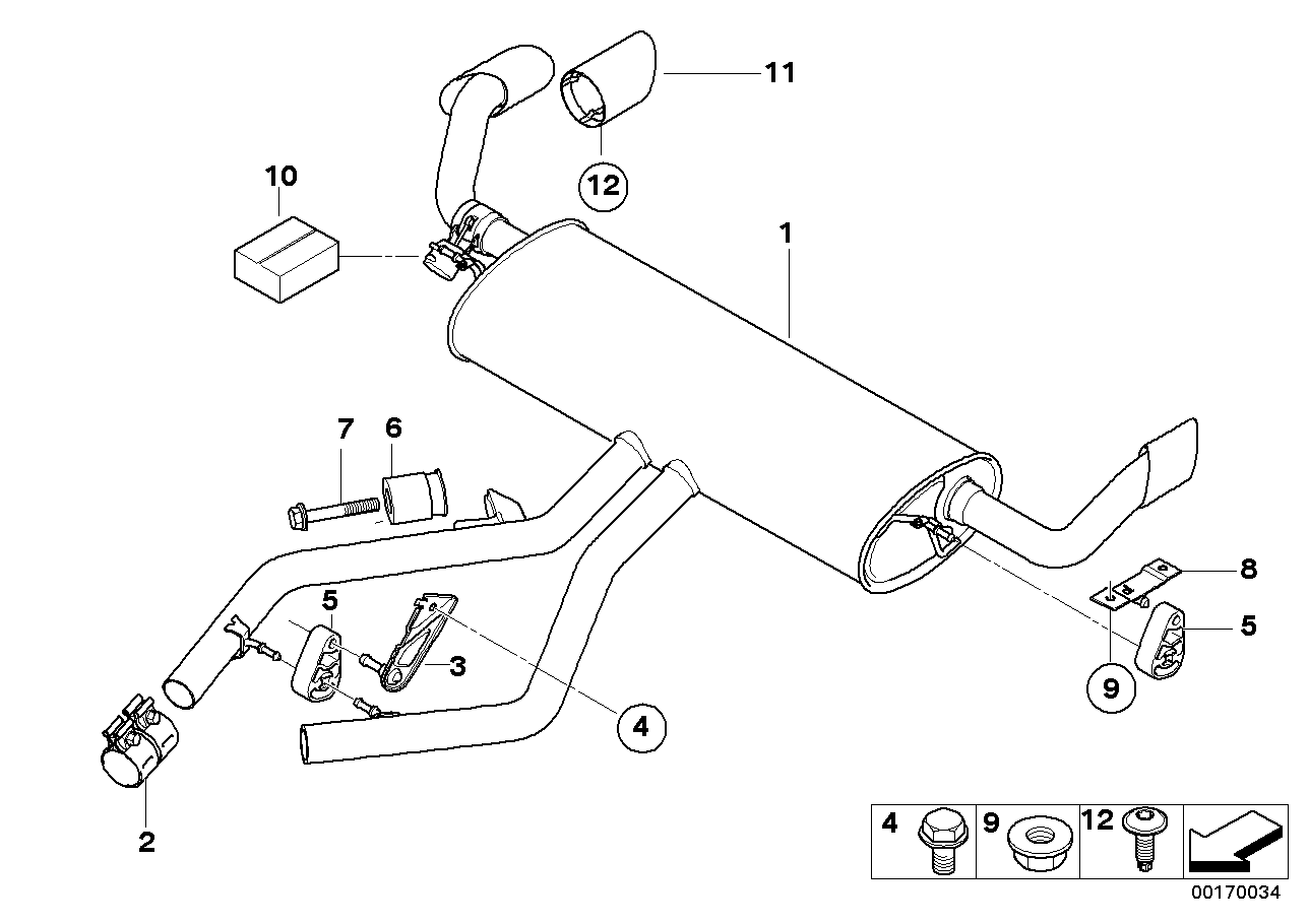 Genuine BMW 18307576340 E71 Rear Muffler (Inc. X6 35iX) | ML Performance UK Car Parts