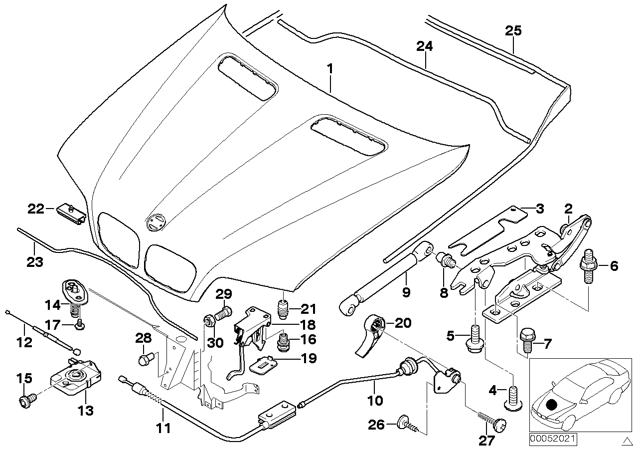 Genuine BMW 51438408157 E53 Hood Lever (Inc. X5 3.0d) | ML Performance UK Car Parts